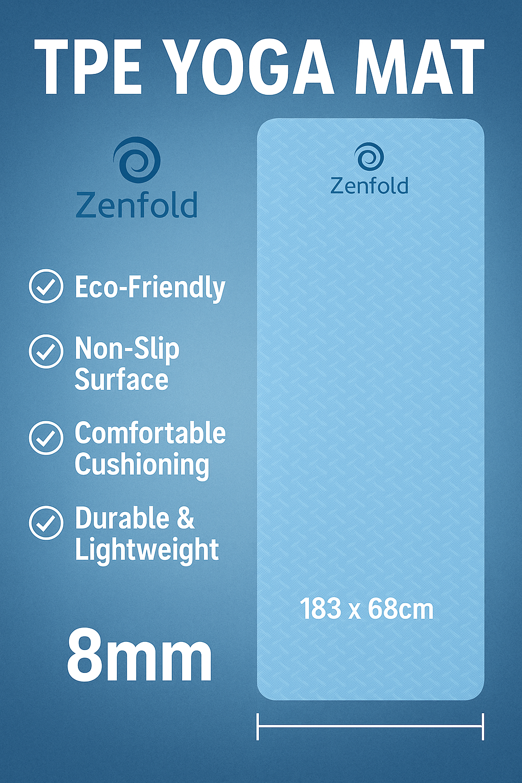 Zenfold Sports – Premium TPE Yoga Mat (08mm)