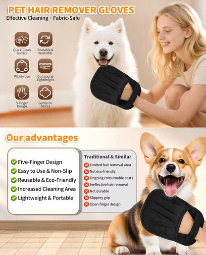 Zenfold Pets – 5-Finger Electrostatic Pet Hair Remover Glove